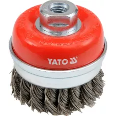 Щётка-крацовка чашка крученная с кольцом  75мм М14 INOX "Yato"