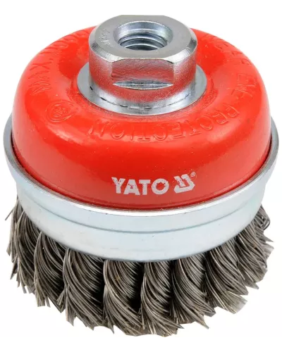 Щётка-крацовка чашка крученная с кольцом  75мм М14 INOX 