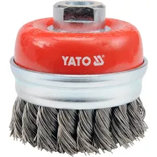 Щётка-крацовка чашка крученная с кольцом  75мм М14 INOX "Yato"