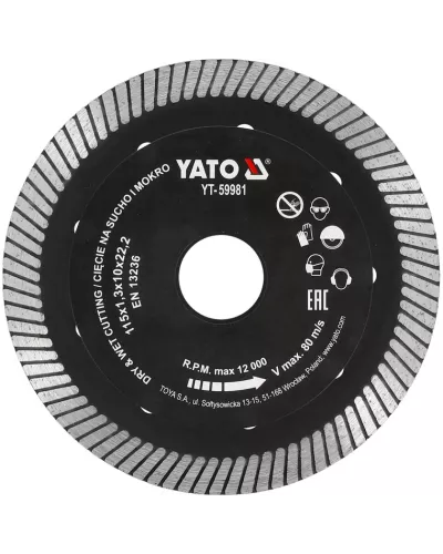 Круг алмазный для керамогранита 115x22.2x1.3мм 