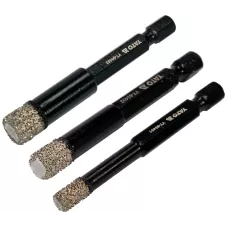 Сверло алмазное по плитке с хвостовиком HEX 6, 8 10мм (набор 3шт.) "Yato"