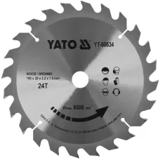 Диск пильный по дереву 190/20 24T с твердосплавными напайками "Yato"