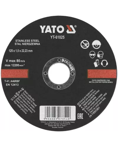 Круг отрезной по нержавеющей стали 125х1,0х22мм 