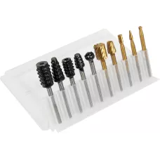 Шарошки металлические для обработки металла, древесины 2-16мм, хвостовик 3,2мм (набор 10пр) "Yato"