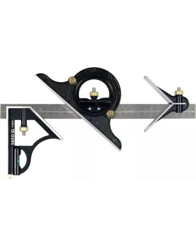 Угольник многофункциональный 300мм с транспортиром 